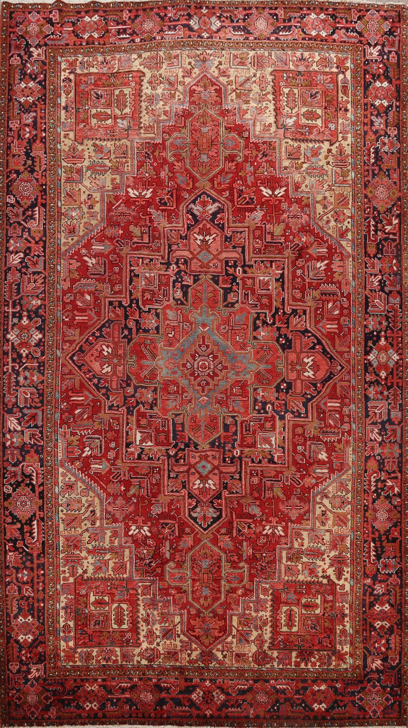 Geometric Heriz Persian Area Rug 8x13