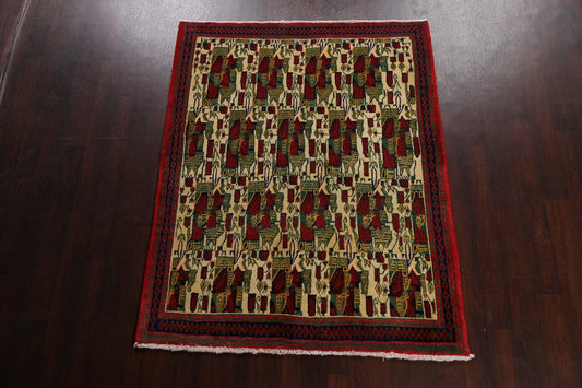 All-Over Afshar Persian Area Rug 5x7