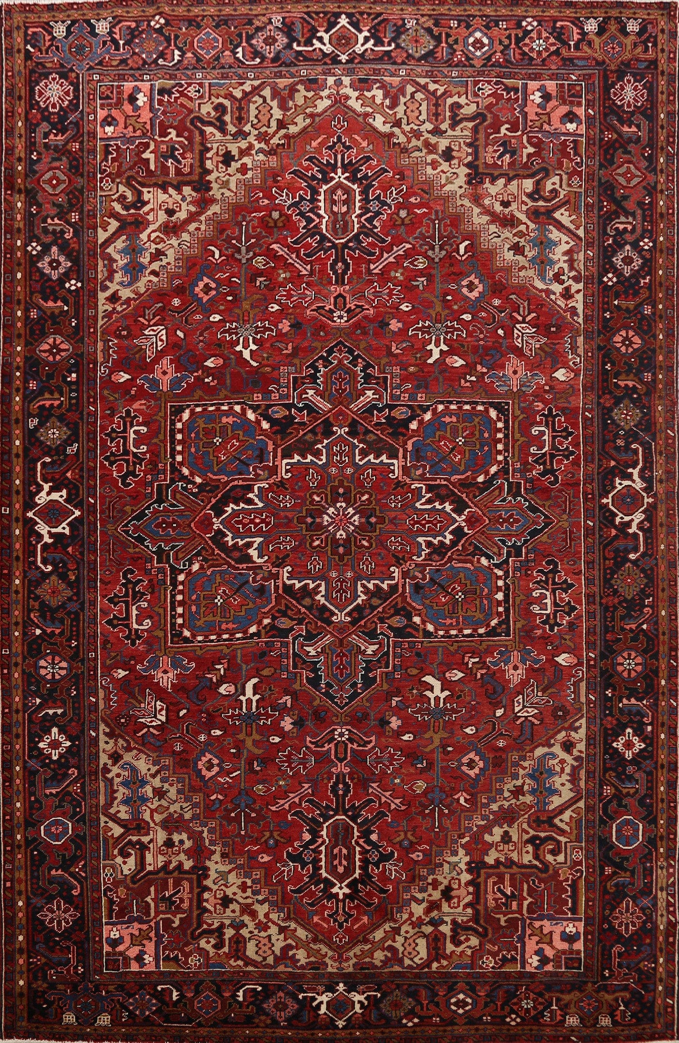 Geometric Heriz Serapi Persian Area Rug 9x11