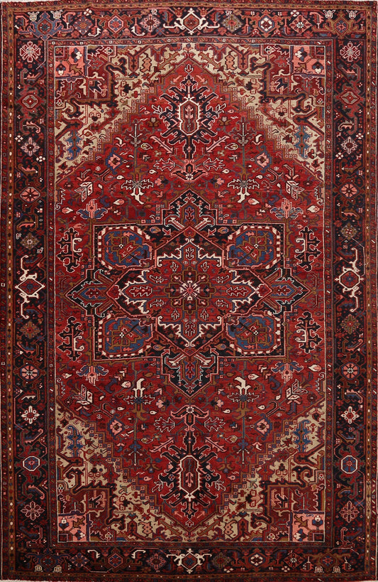 Geometric Heriz Serapi Persian Area Rug 9x11