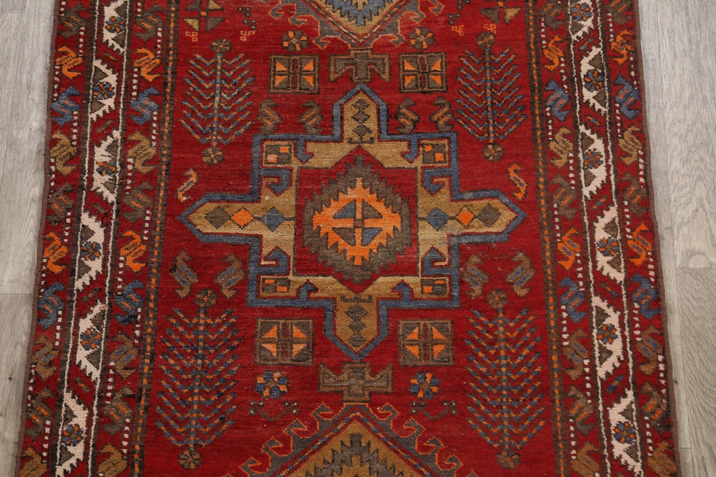 Geometric Heriz Persian Runner Rug 3x14