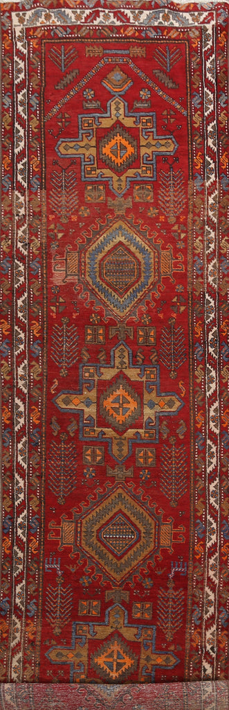 Geometric Heriz Persian Runner Rug 3x14