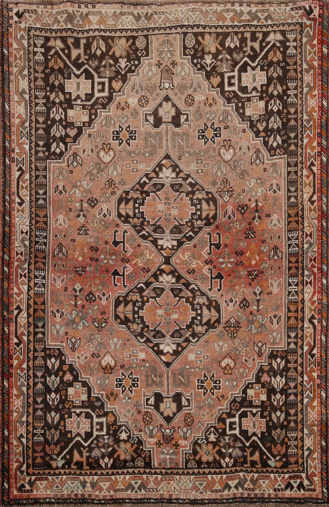 Geometric Shiraz Persian Area Rug 4x5