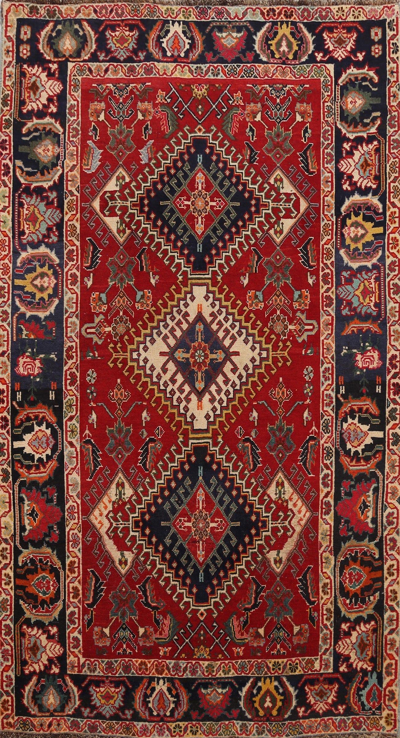 Geometric Abadeh Nafar Persian Area Rug 4x6