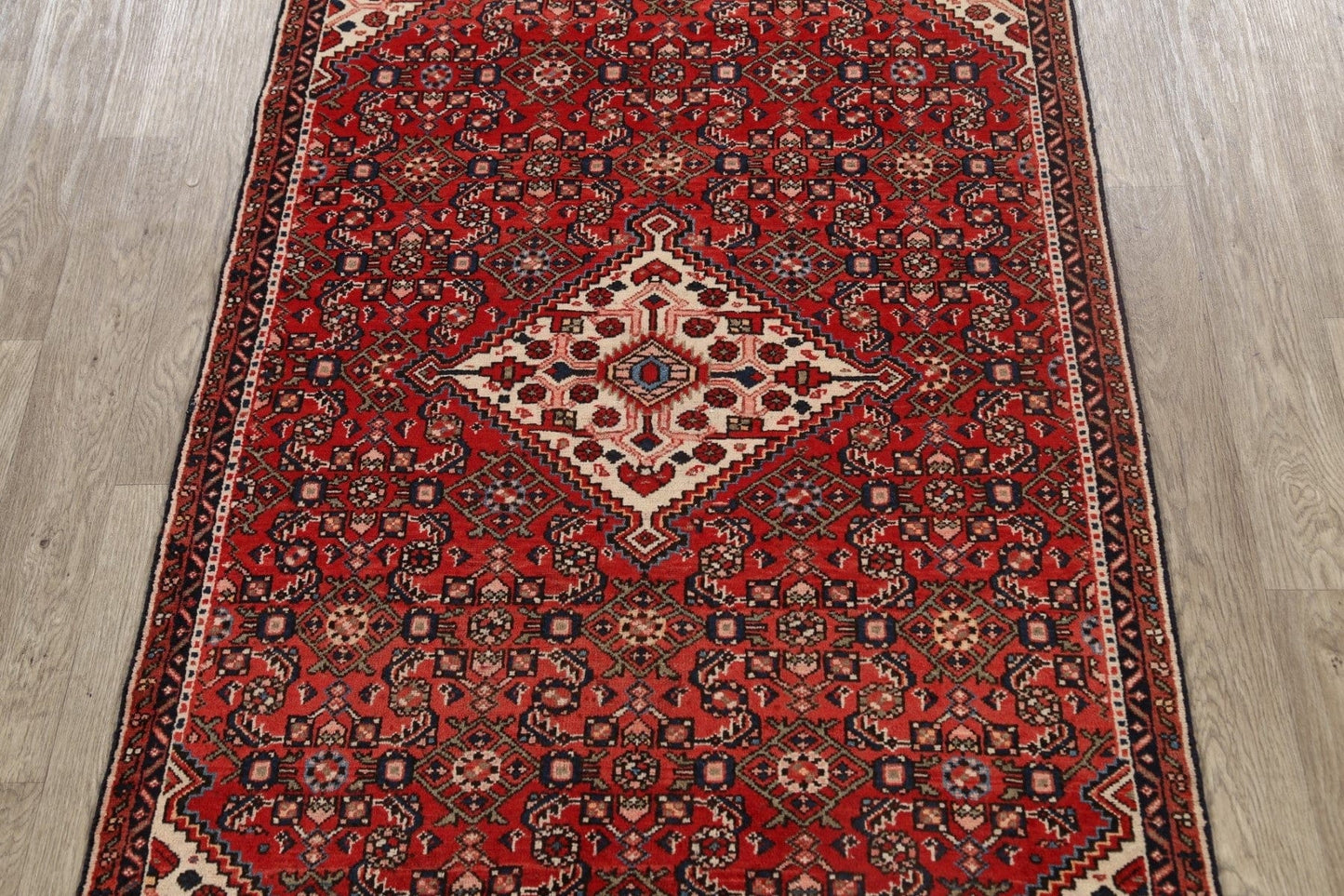 Geometric Hamedan Persian Area Rug 4x6