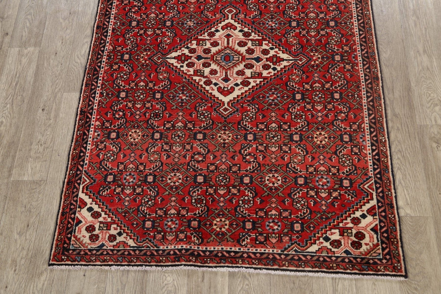 Geometric Hamedan Persian Area Rug 4x6