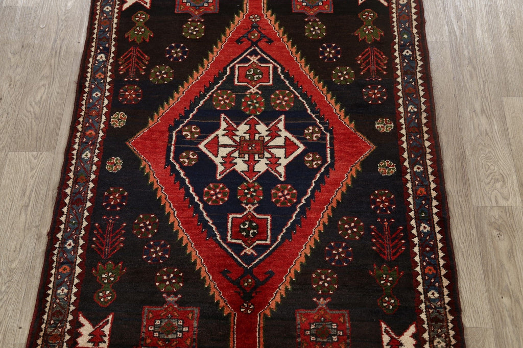 Geometric Hamedan Persian Area Rug 4x5