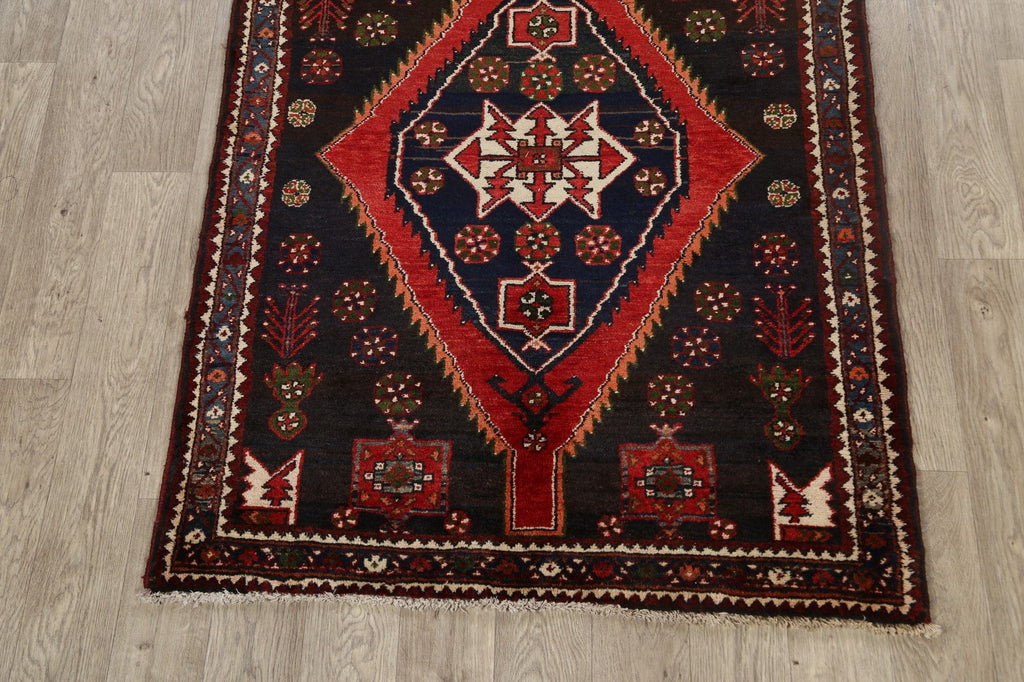 Geometric Hamedan Persian Area Rug 4x5