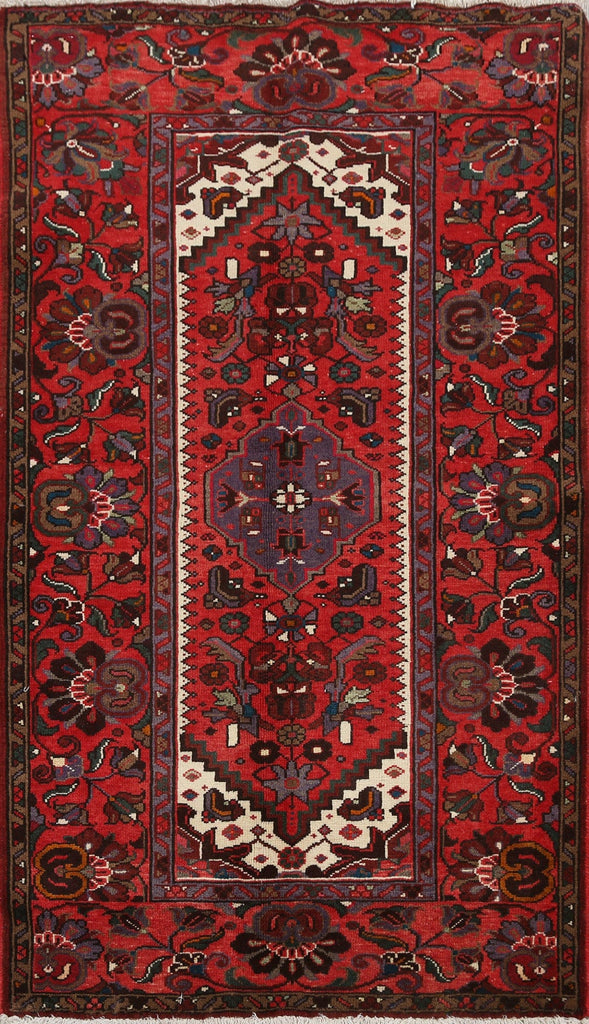 Geometric Hamedan Persian Area Rug 3x5