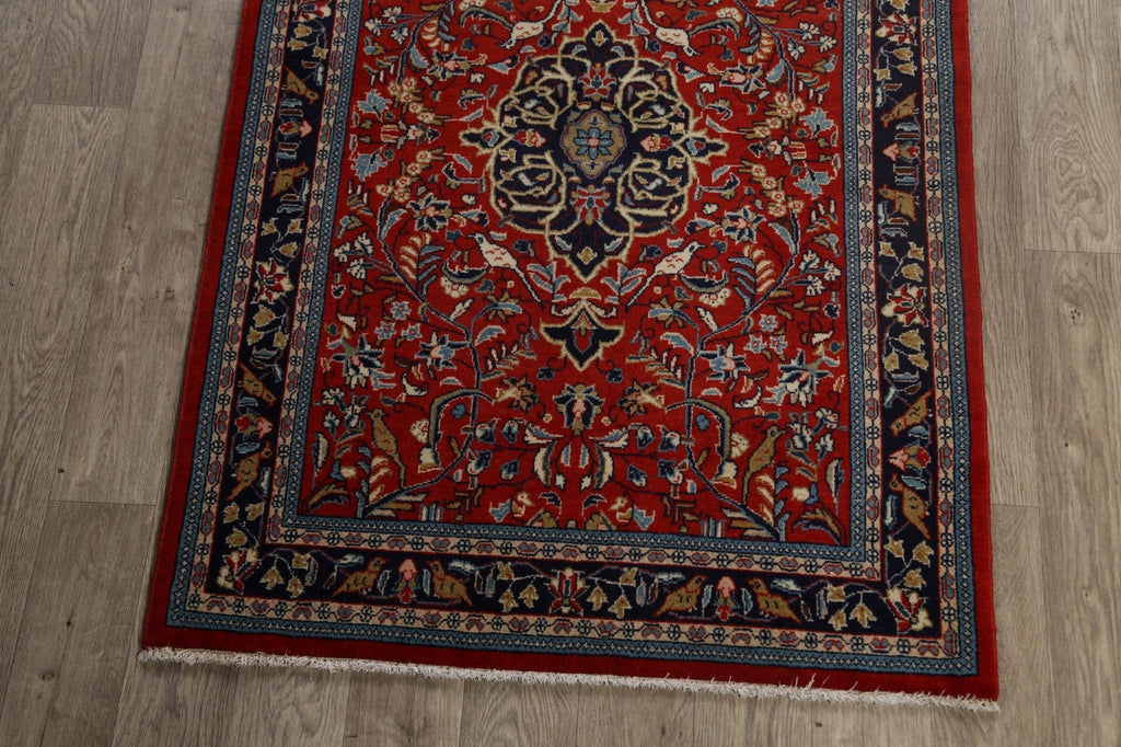 Vegetable Dye Floral Sarouk Persian Area Rug 4x5