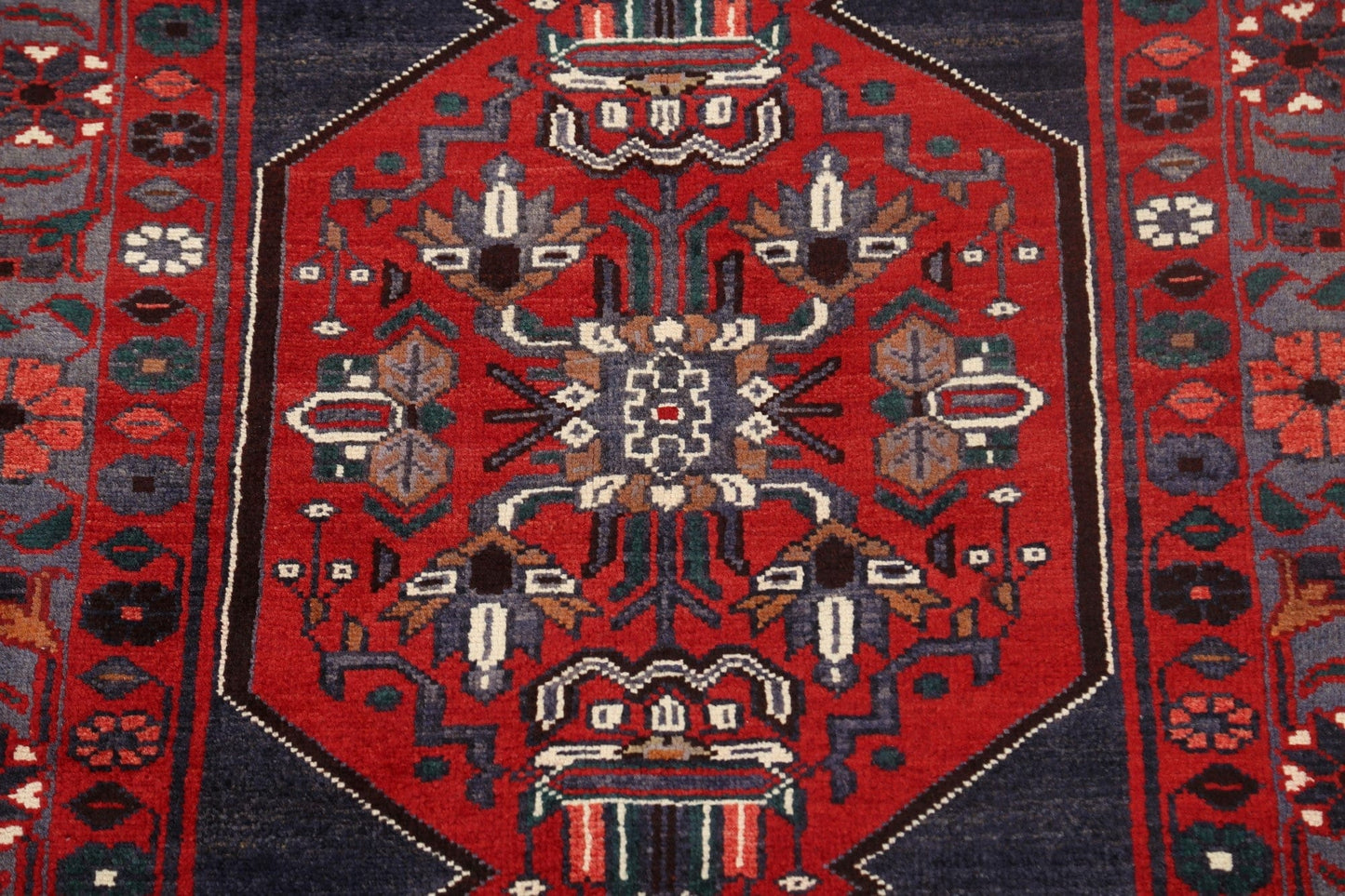 Geometric Hamedan Persian Area Rug 3x5