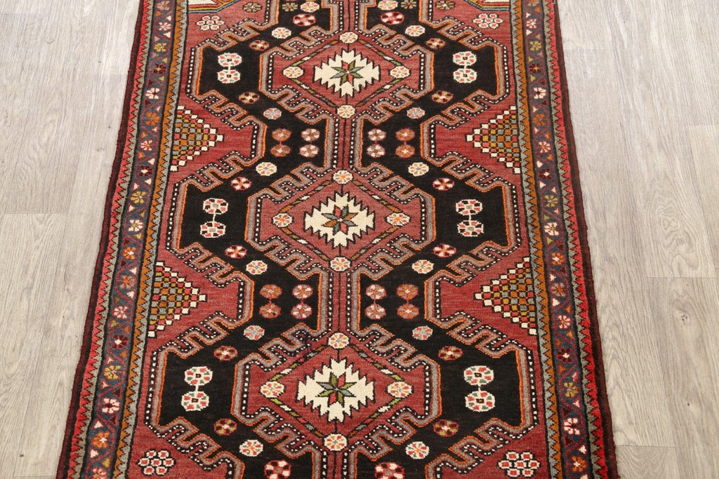 Geometric Hamedan Persian Area Rug 4x5