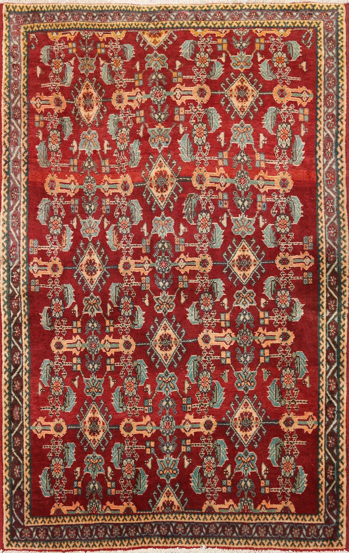 Geometric Shiraz Kashkoli Persian Area Rug 4x5