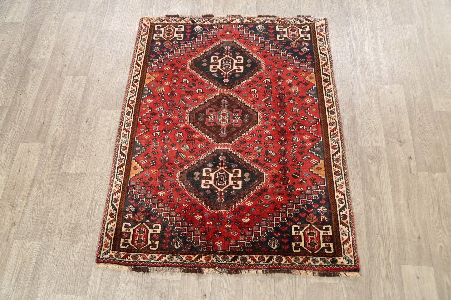 Geometric Shiraz Persian Area Rug 4x5