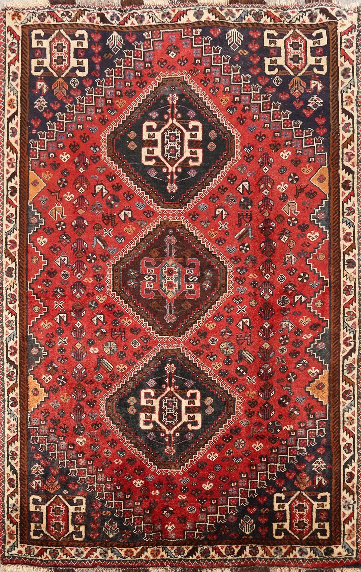 Geometric Shiraz Persian Area Rug 4x5