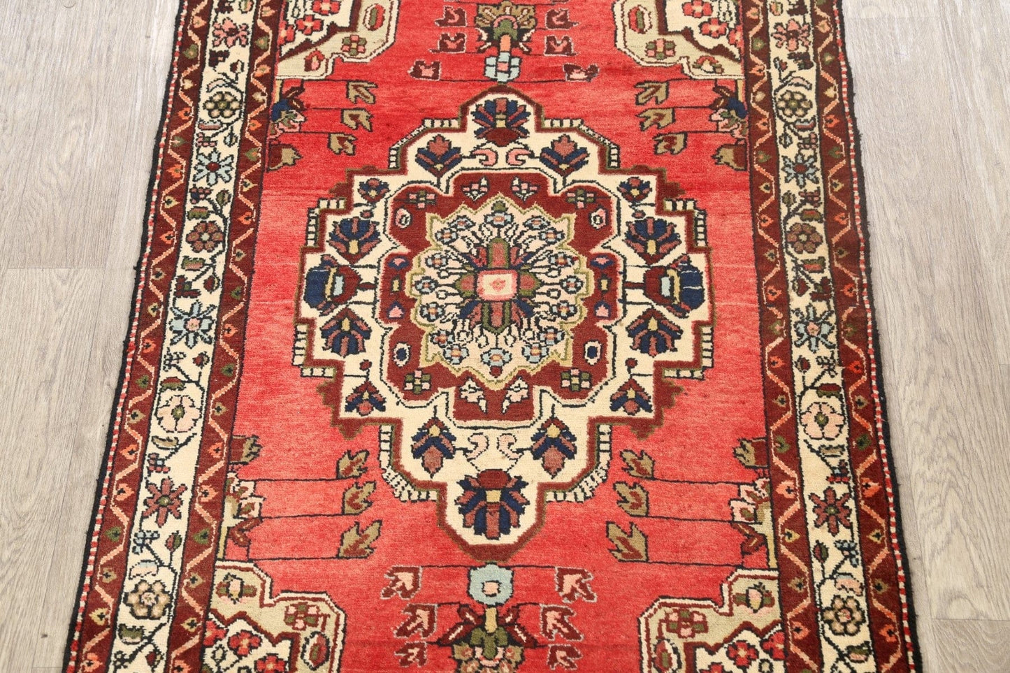 Geometric Hamedan Persian Area Rug 4x5