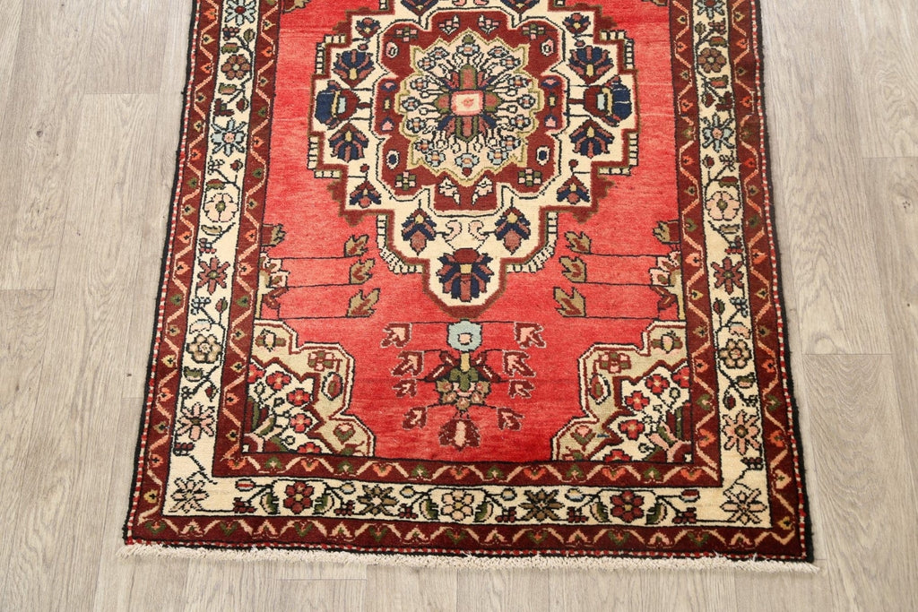 Geometric Hamedan Persian Area Rug 4x5