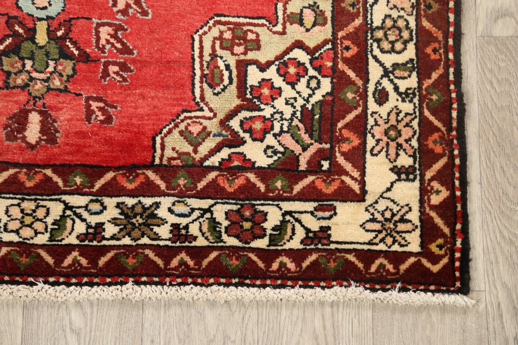 Geometric Hamedan Persian Area Rug 4x5