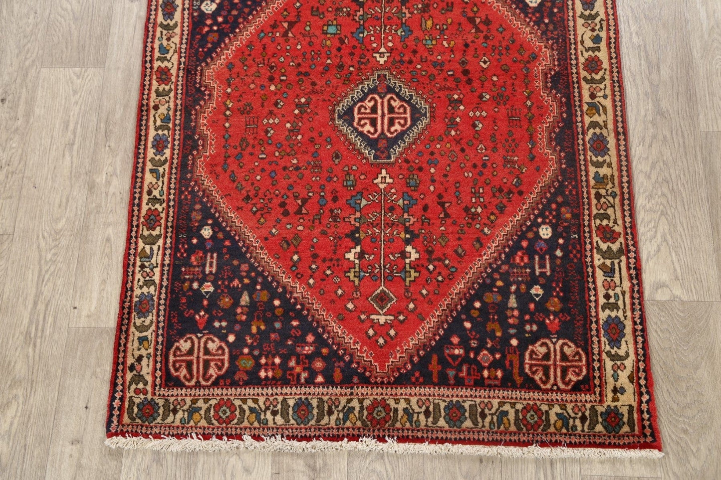 100% Vegetable Dye Abadeh Persian Area Rug 3x5