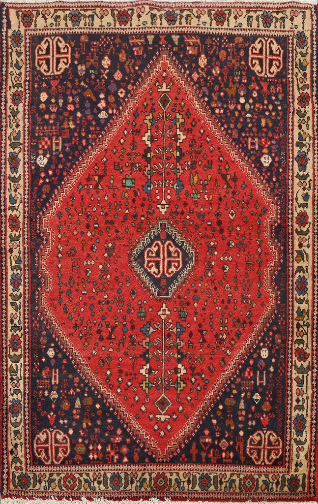 100% Vegetable Dye Abadeh Persian Area Rug 3x5