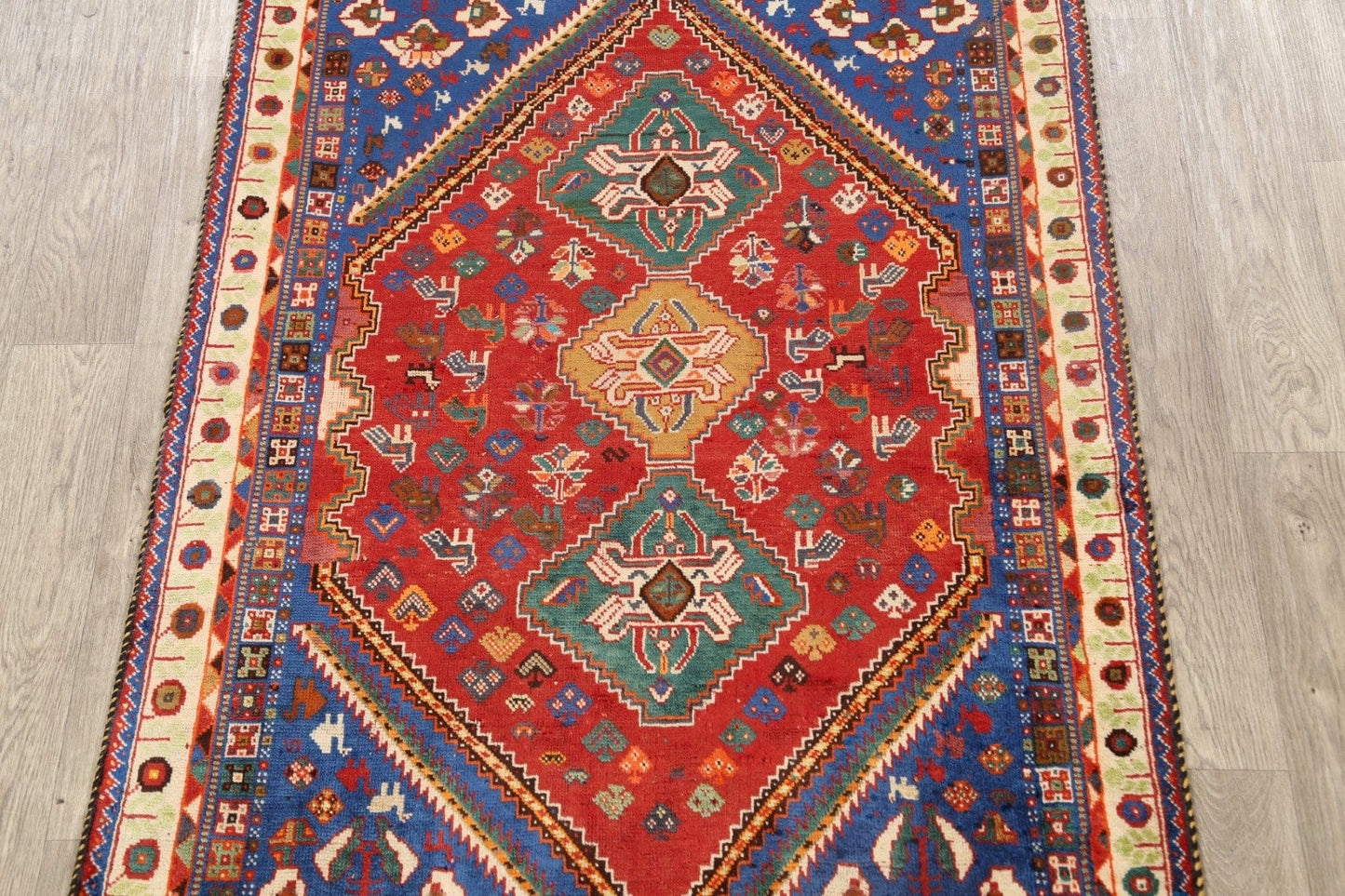 100% Vegetable Dye Abadeh Nafar Persian Area Rug 4x5