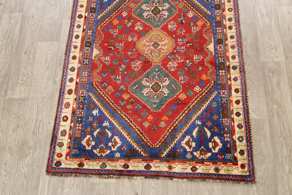 100% Vegetable Dye Abadeh Nafar Persian Area Rug 4x5