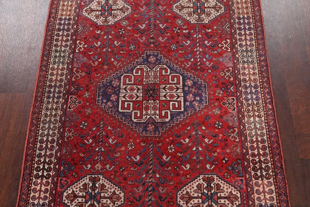 Pre-1900 Antique Vegetable Dye Shiraz Persian Area Rug 4x5