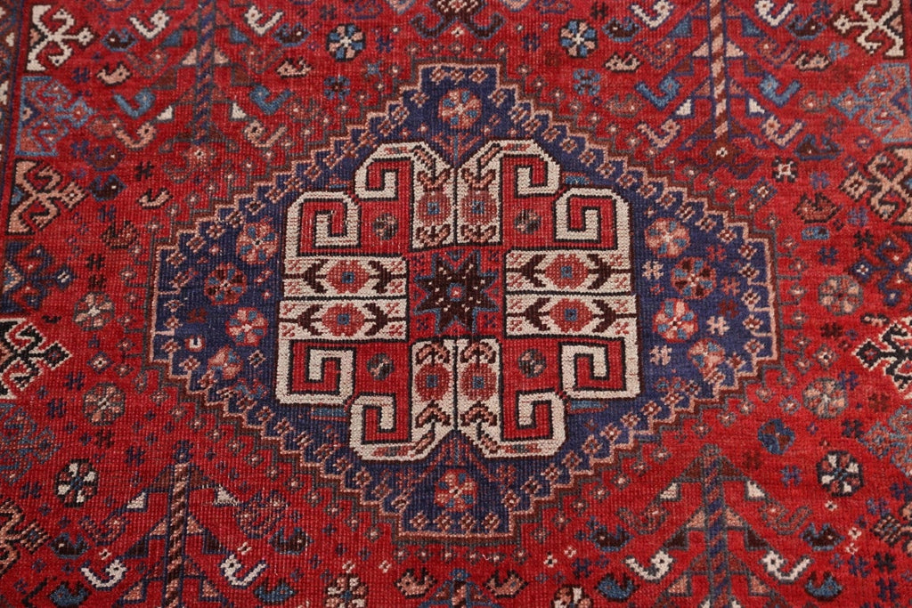 Pre-1900 Antique Vegetable Dye Shiraz Persian Area Rug 4x5