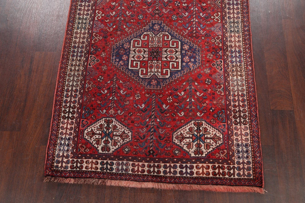 Pre-1900 Antique Vegetable Dye Shiraz Persian Area Rug 4x5