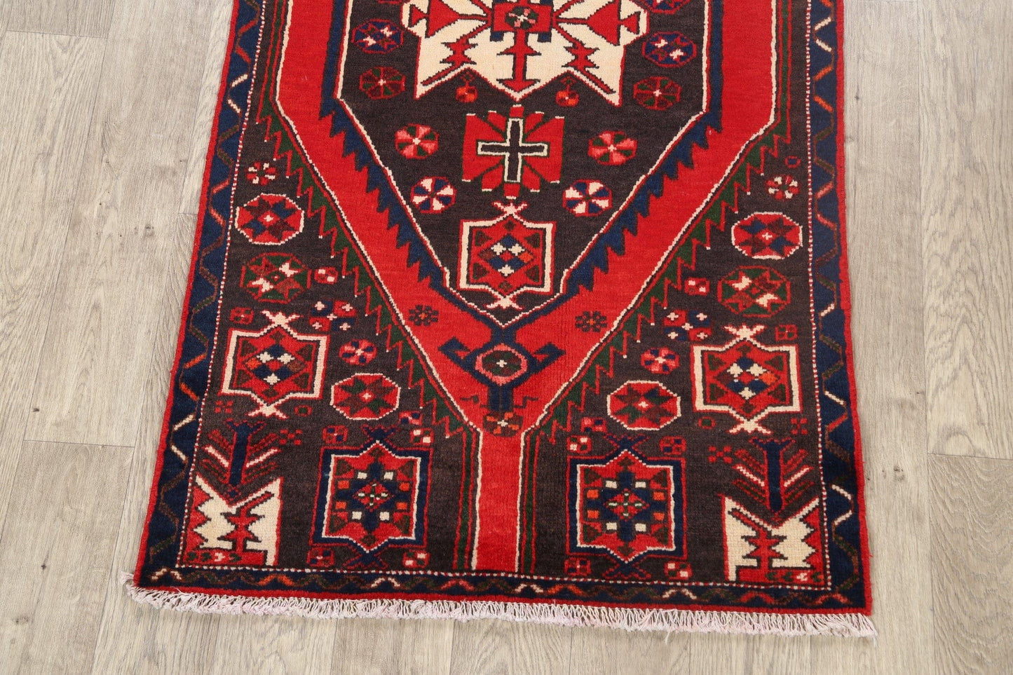 Geometric Hamedan Persian Area Rug 3x6