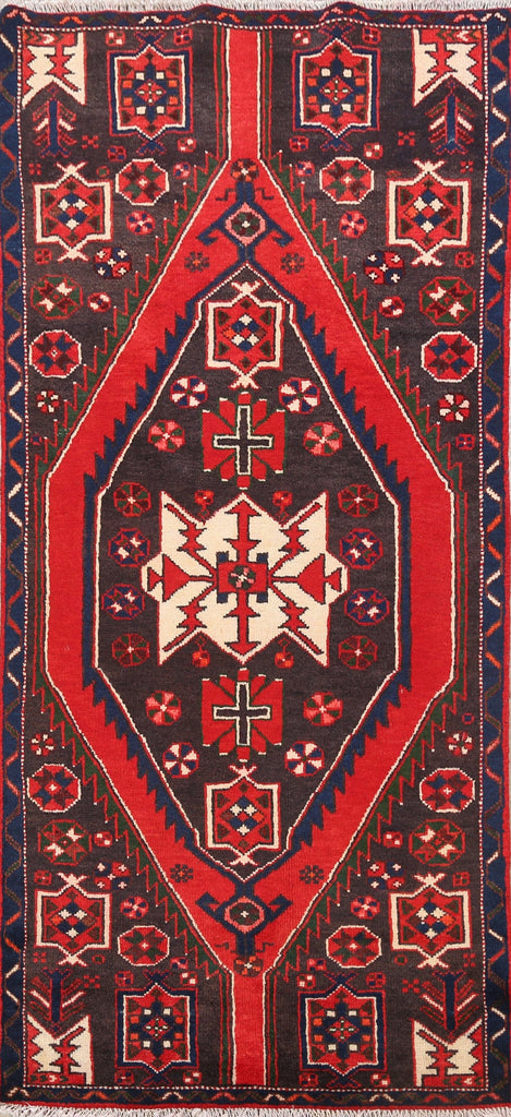 Geometric Hamedan Persian Area Rug 3x6