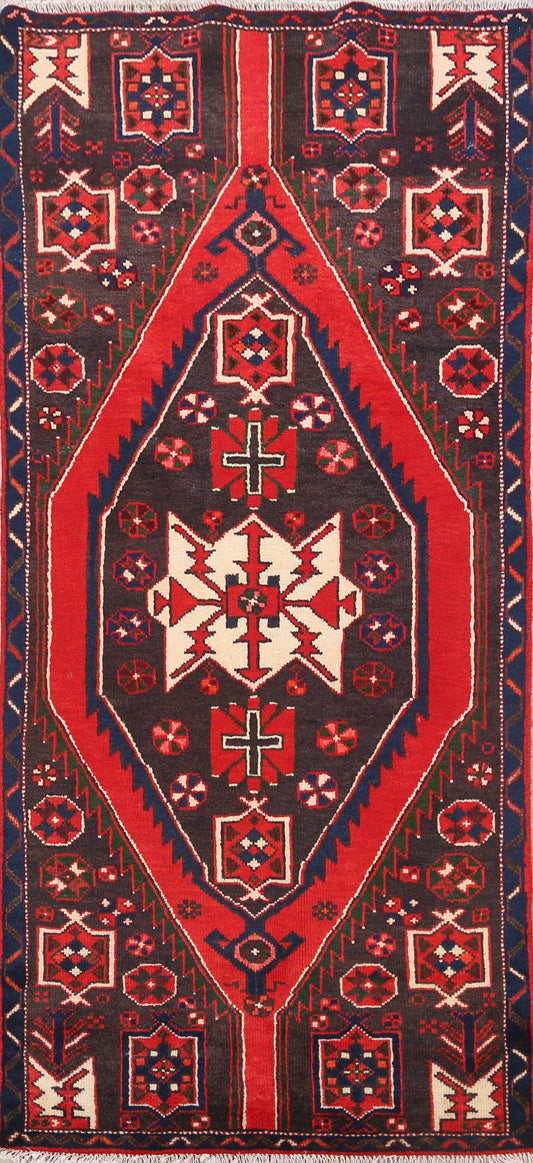 Geometric Hamedan Persian Area Rug 3x6