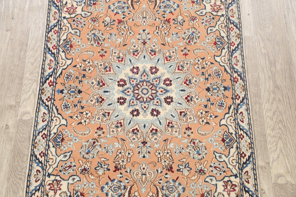 100% Vegetable Dye Floral Nain Persian Area Rug 3x5