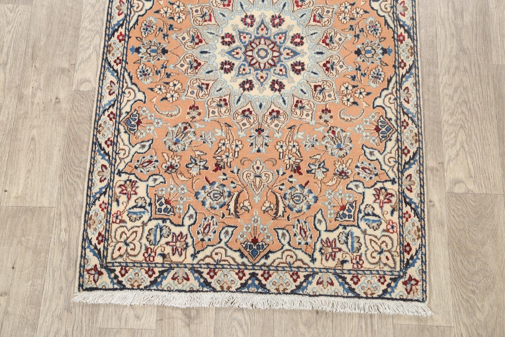 100% Vegetable Dye Floral Nain Persian Area Rug 3x5