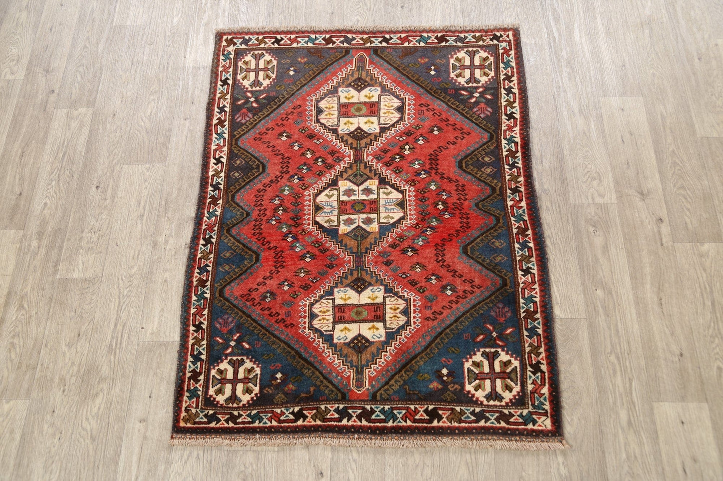 Geometric Shiraz Persian Area Rug 4x5