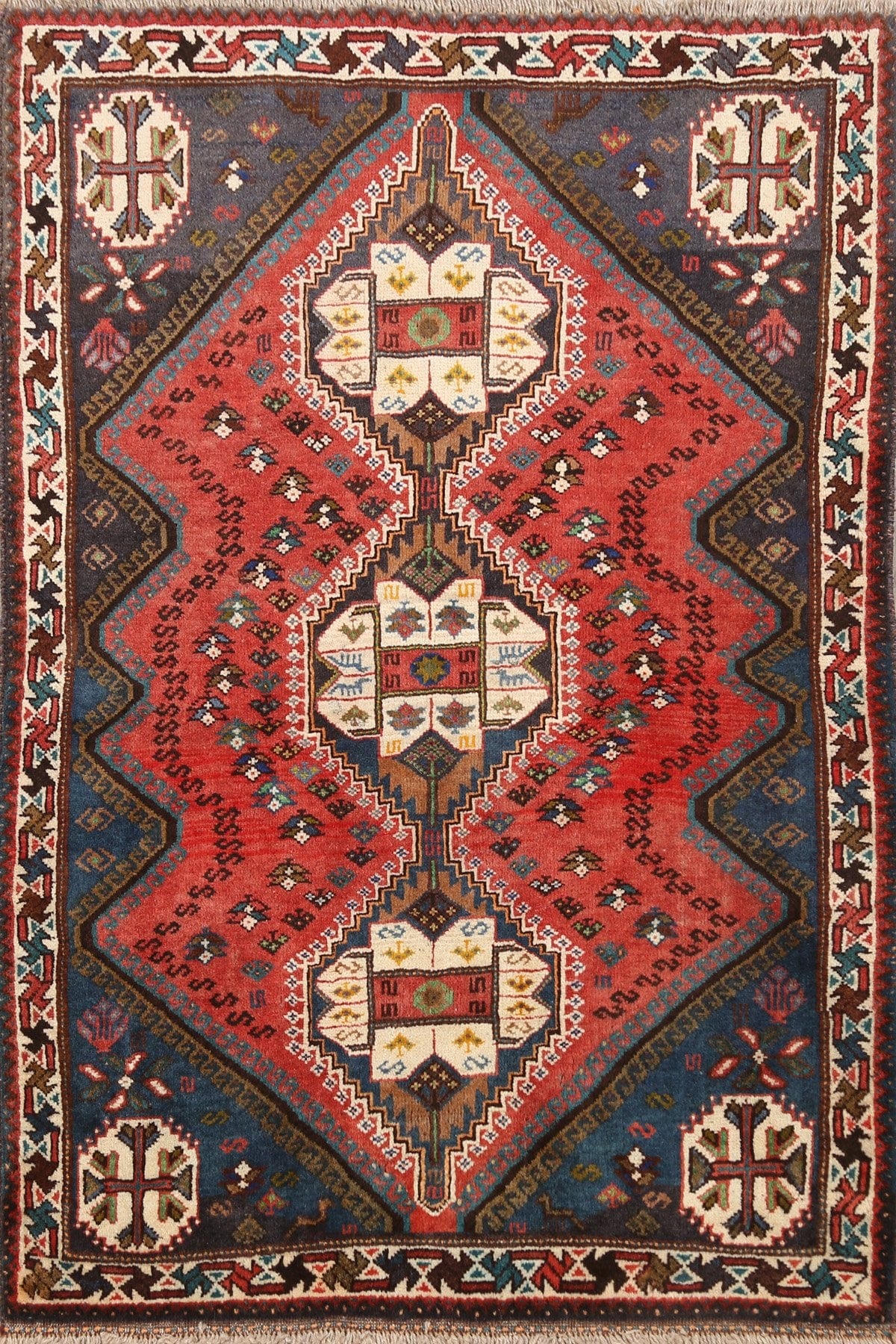 Geometric Shiraz Persian Area Rug 4x5