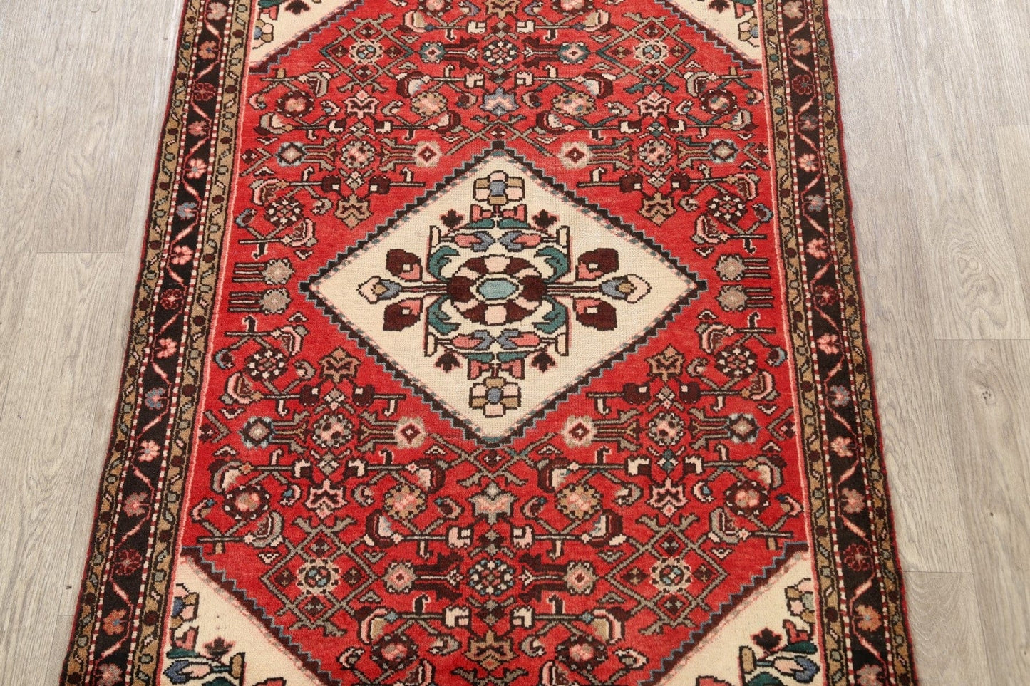 Geometric Hamedan Persian Area Rug 4x5