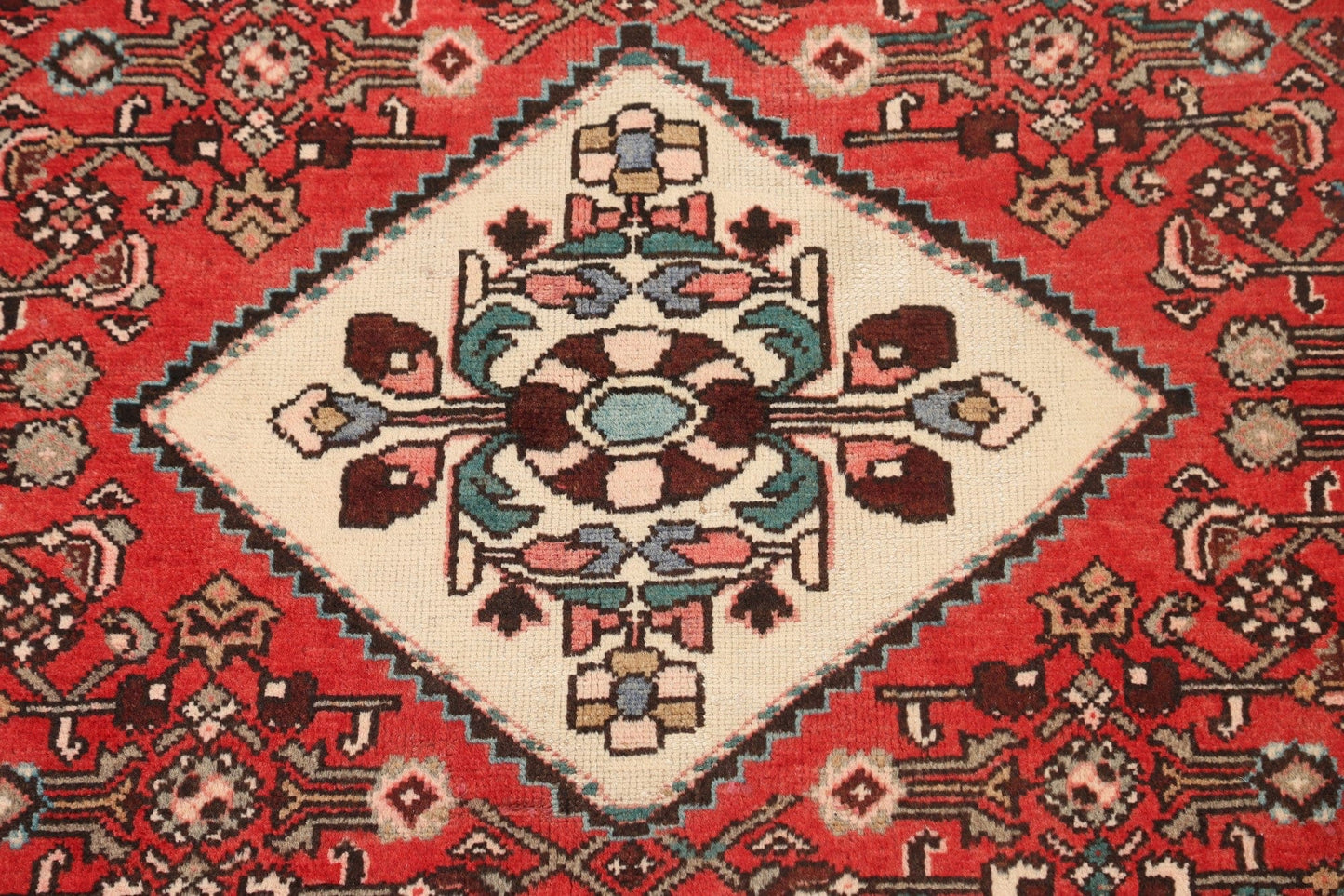 Geometric Hamedan Persian Area Rug 4x5