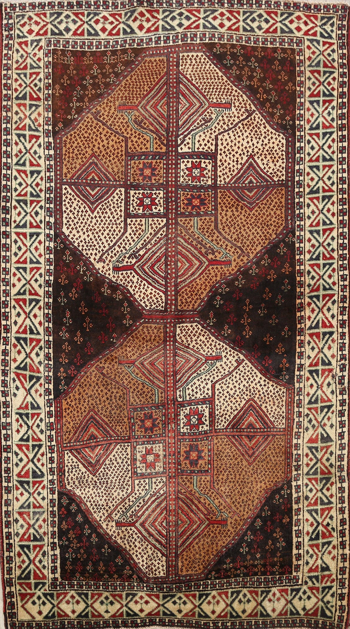 Geometric Yalameh Persian Area Rug 4x6