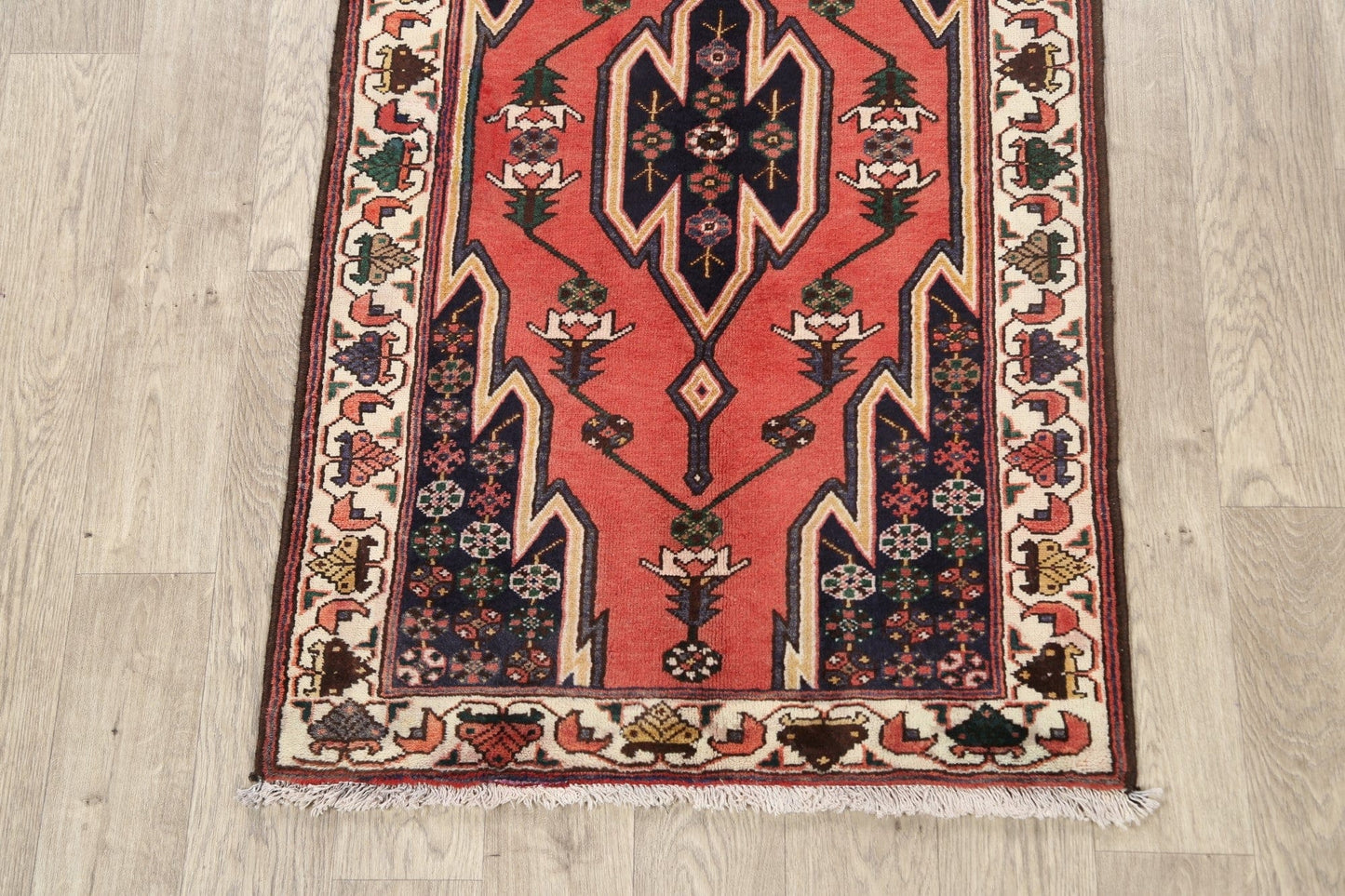 Geometric Hamedan Persian Area Rug 3x5