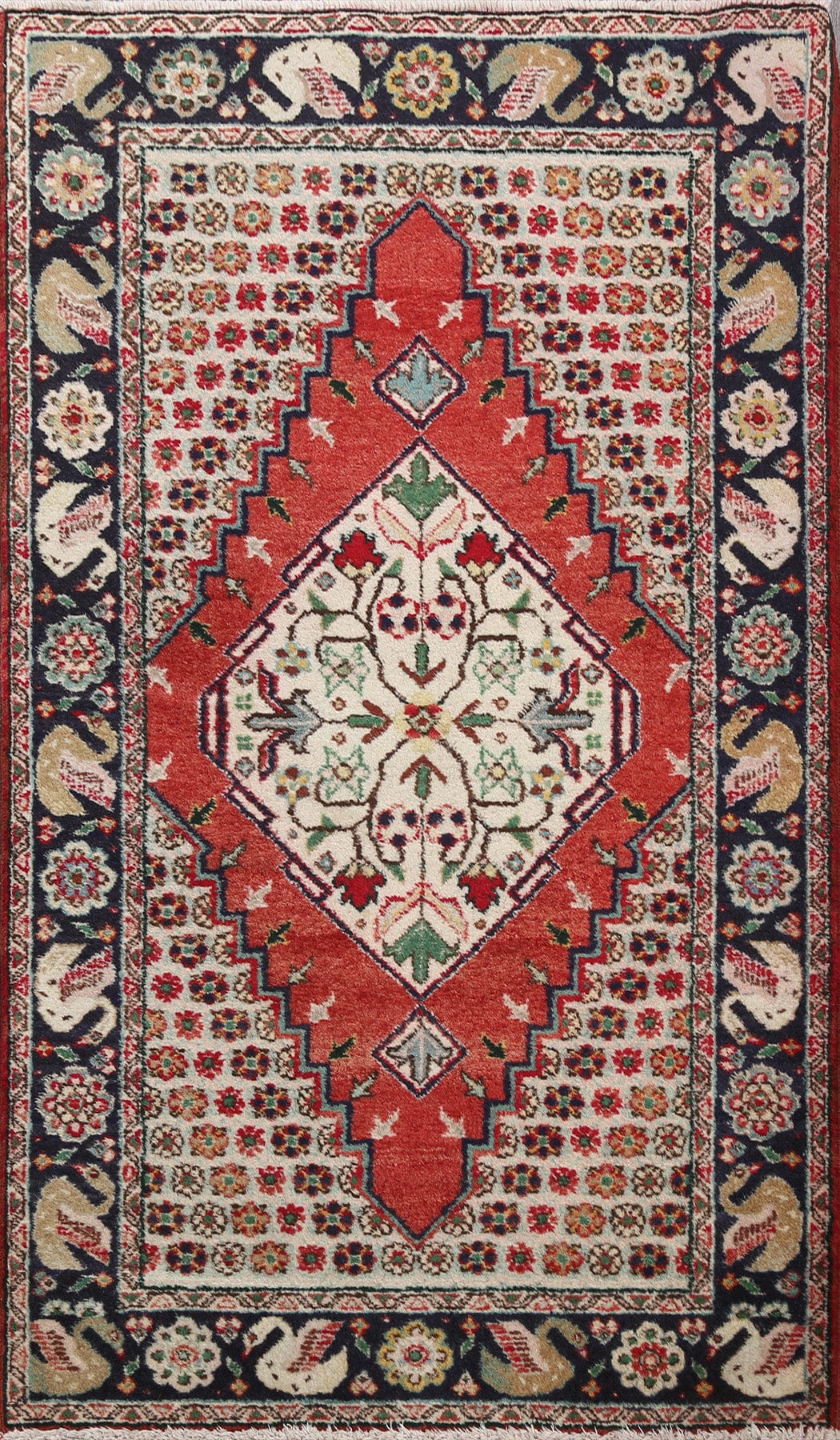 Animal Pictorial Tabriz Persian Area Rug 3x4