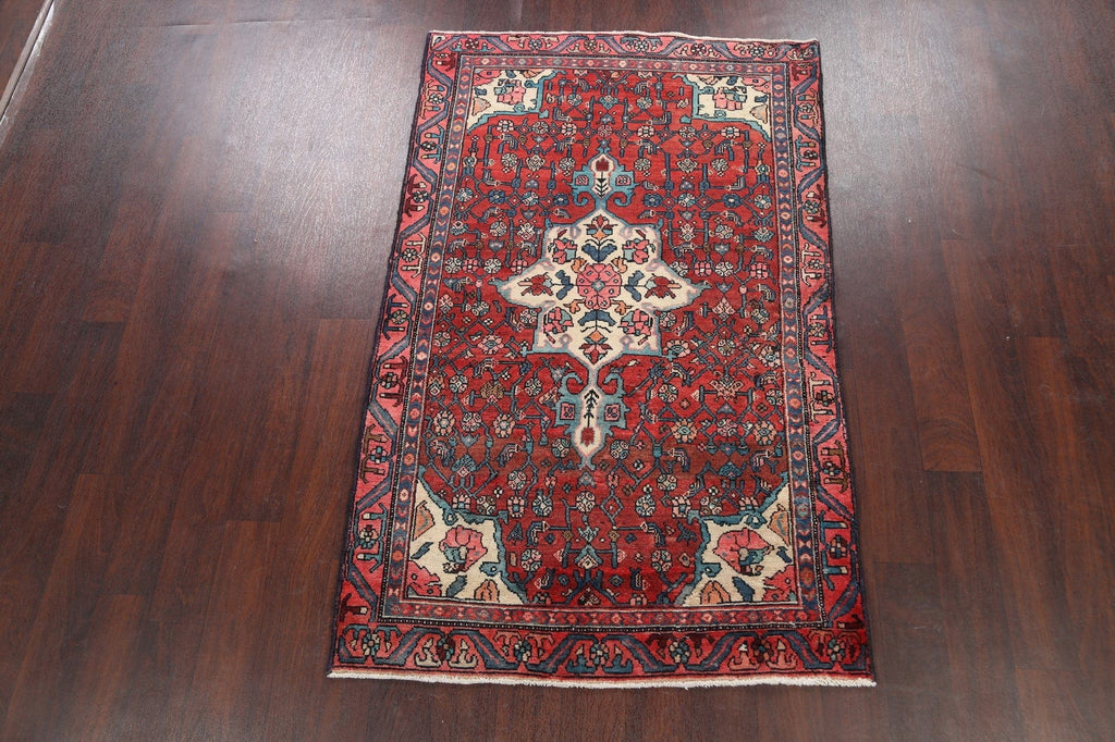 Geometric Hamedan Persian Area Rug 4x6