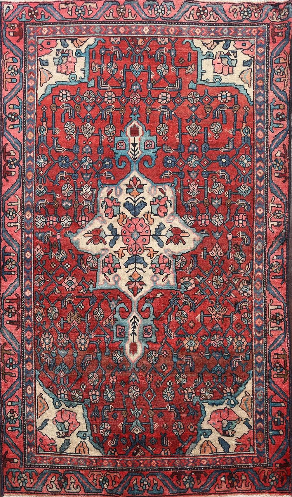 Geometric Hamedan Persian Area Rug 4x6