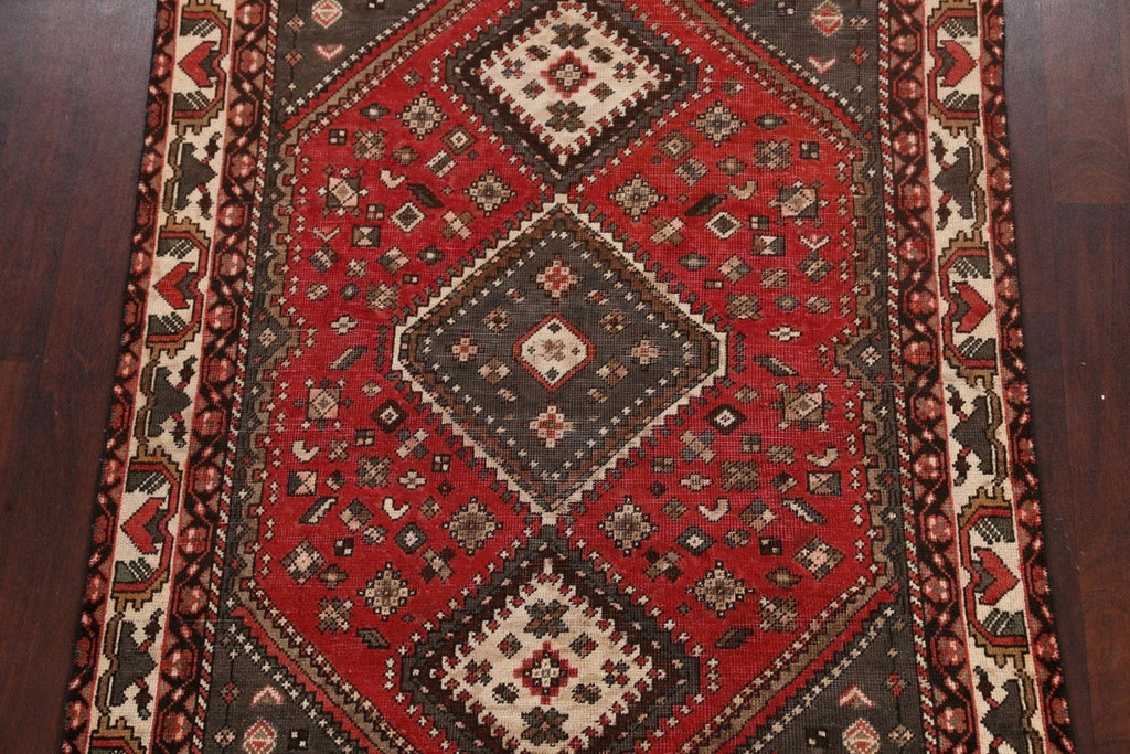 Antique Geometric Shiraz Persian Area Rug 5x6