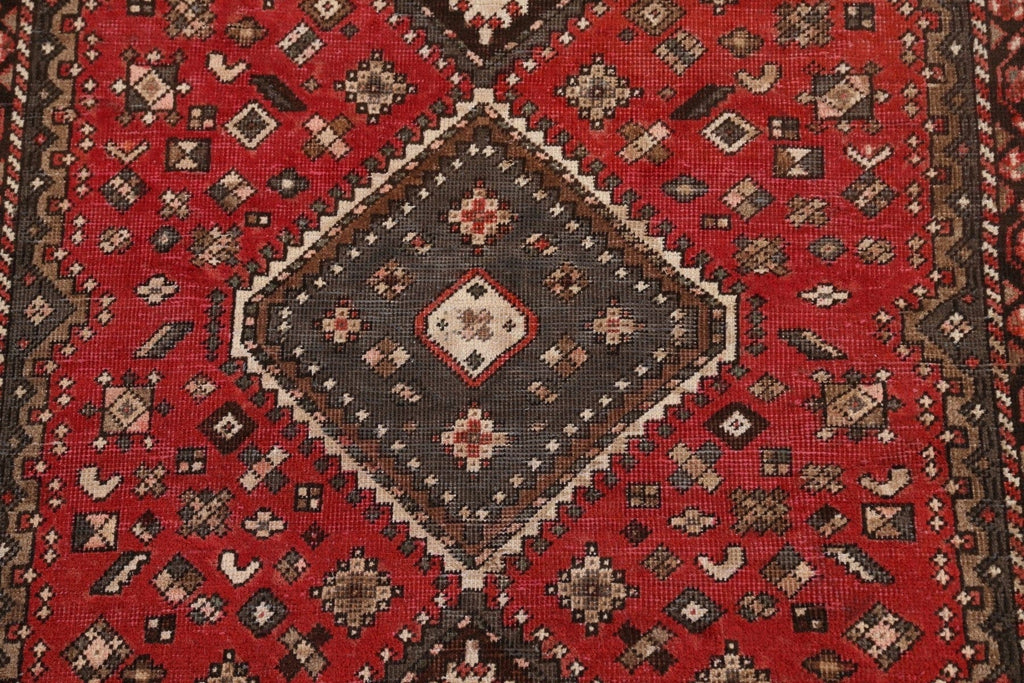 Antique Geometric Shiraz Persian Area Rug 5x6