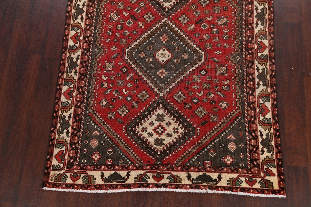 Antique Geometric Shiraz Persian Area Rug 5x6