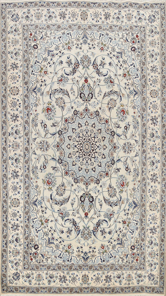 Wool/ Silk Floral Nain Persian Area Rug 6x10