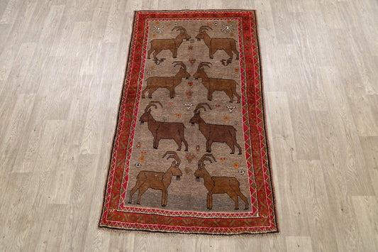 Animal Pictorial Shiraz Kashkoli Persian Area Rug 4x6