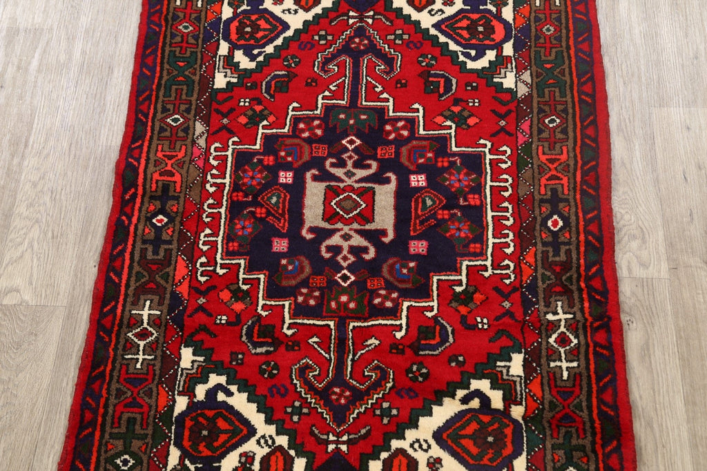 Geometric Hamedan Persian Area Rug 3x5