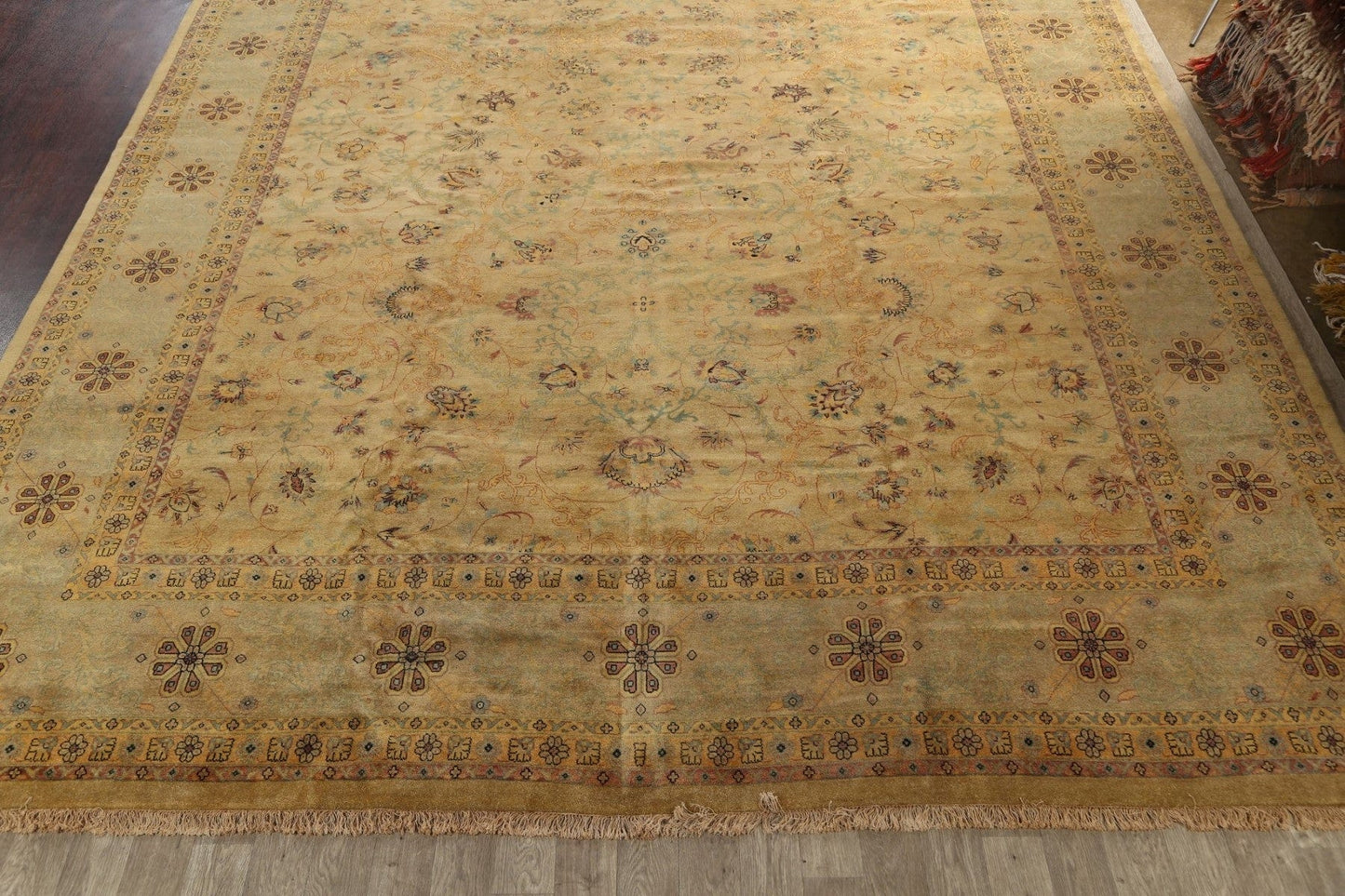 100% Vegetable Dye Kashan Oriental Area Rug 14x25